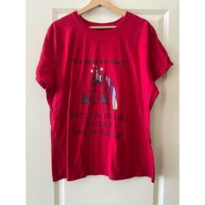 Angry Unicorn Women's T-shirt size 2XL